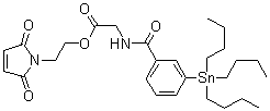 N-[3-(Tributylstannyl)benzoyl]-glycine 2-(2,5-dihydro-2,5-dioxo-1H-pyrrol-1-yl)ethyl ester molecular structure (CAS 158745-44-9)