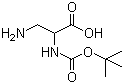 structure of CAS# 159002-17-2, 3-Amino-N-[(tert-butoxy)carbonyl]alanine