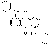 structure of CAS# 15958-68-6, Solvent Red 207;1,5-Dicyclohexylaminoanthraquinone; 1,5-Bis(cyclohexylamino)-9,10-anthracenedione