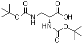 N-[叔丁氧羰基]-3-[[叔丁氧羰基]氨基]-D-丙氨酸分子结构 (CAS 159652-30-9)