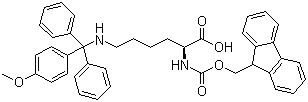 结构式 CAS# 159857-60-0, N-[(9H-芴-9-基甲氧基)羰基]-N'-[(4-甲氧基苯基)二苯基甲基]-L-赖氨酸