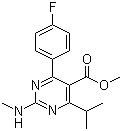 Methyl 4-(4-fluorophenyl)-6-isopropyl-2-(methylamino)pyrimidine-5-carboxylate molecular structure (CAS 160009-36-9)