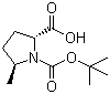 (2S,5R)-N-Boc-5-methylpyrrolidine-2-carboxylic acid molecular structure (CAS 160033-52-3)