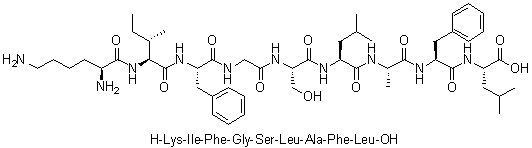 L-Lysyl-L-isoleucyl-L-phenylalanylglycyl-L-seryl-L-leucyl-L-alanyl-L-phenylalanyl-L-leucine molecular structure (CAS 160212-35-1)