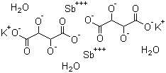 Antimony potassium tartrate molecular structure (CAS 16039-64-8)