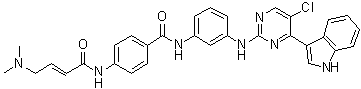 N-[3-[[5-Chloro-4-(1H-indol-3-yl)-2-pyrimidinyl]amino]phenyl]-4-[[(2E)-4-(dimethylamino)-1-oxo-2-buten-1-yl]amino]benzamide molecular structure (CAS 1604810-83-4)