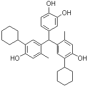 4-[Bis(5-cyclohexyl-4-hydroxy-2-methylphenyl)methyl]-1,2-benzenediol molecular structure (CAS 160545-17-5)