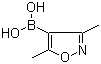 结构式 CAS# 16114-47-9, 3,5-二甲基异恶唑-4-硼酸; 3,5-二甲基异噁唑-4-硼酸