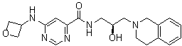 结构式 CAS# 1616391-65-1, N-[(2S)-3-(3,4-二氢-2(1H)-异喹啉基)-2-羟基丙基]-6-(3-氧杂环丁基氨基)-4-嘧啶甲酰胺