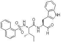结构式 CAS# 161709-56-4, (2S,3S)-N-[(1S)-1-甲酰基-2-(1H-吲哚-3-基)乙基]-3-甲基-2-[(1-萘基磺酰基)氨基]戊酰胺