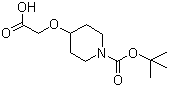 结构式 CAS# 161948-70-5, 1-Boc-4-哌啶氧乙酸