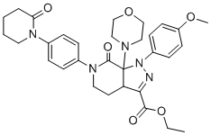 Ethyl 1-(4-methoxyphenyl)-7a-morpholino-7-oxo-6-(4-(2-oxopiperidin-1-yl)phenyl)-3a,4,5,6,7,7a-hexahydro-1H-pyrazolo[3,4-c]pyridine-3-carboxylate molecular structure (CAS 1619934-76-7)