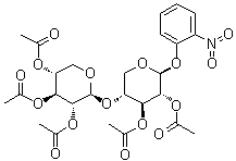 2-硝基苯基 4-O-(2,3,4-三-O-乙酰基-beta-D-吡喃木糖基)-beta-D-吡喃木糖苷 2,3-二乙酸酯分子结构 (CAS 162088-92-8)