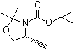 structure of CAS# 162107-48-4, (R)-N-Boc-2,2-dimethyl-4-ethynyloxazolidine;(4R)-4-Ethynyl-2,2-dimethyl-3-oxazolidinecarboxylic acid 1,1-dimethylethyl ester; (4R)-3-(tert-Butoxycarbonyl)-4-ethynyl-2,2-dimethyloxazolidine