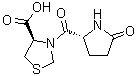 [R-(R*,R*)]-3-[(5-Oxo-2-pyrrolidinyl)carbonyl]-4-thiazolidinecarboxylic acid molecular structure (CAS 162148-17-6)