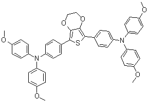 4,4'-(2,3-Dihydrothieno[3,4-b]-1,4-dioxin-5,7-diyl)bis[N,N-bis(4-methoxyphenyl)-benzenamine] molecular structure (CAS 1622008-73-4)
