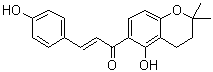 structure of CAS# 162229-27-8, Dorsmanin A;(2E)-1-(3,4-Dihydro-5-hydroxy-2,2-dimethyl-2H-1-benzopyran-6-yl)-3-(4-hydroxyphenyl)-2-propen-1-one
