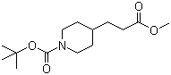 structure of CAS# 162504-75-8, Methyl N-Boc-4-piperidinepropionate;N-Boc-4-piperidinylpropionic acid methyl ester