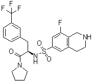 8-Fluoro-1,2,3,4-tetrahydro-N-[(1R)-2-oxo-2-(1-pyrrolidinyl)-1-[[3-(trifluoromethyl)phenyl]methyl]ethyl]-6-isoquinolinesulfonamide molecular structure (CAS 1627676-59-8)