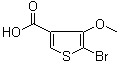2-Bromo-3-methoxythiophene-4-carboxylic acid molecular structure (CAS 162848-23-9)