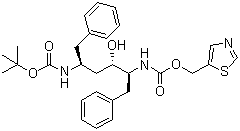 结构式 CAS# 162849-95-8, (2S,3S,5S)-5-(叔丁氧羰基氨基)-2-(N-5-噻唑基甲氧羰基)氨基-1,6-二苯基-3-羟基己烷