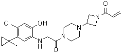 1-[3-[4-[2-[[4-Chloro-2-hydroxy-5-(1-methylcyclopropyl)phenyl]amino]acetyl]-1-piperazinyl]-1-azetidinyl]-2-propen-1-one molecular structure (CAS 1629268-00-3)