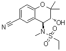 结构式 CAS# 163163-23-3, rel-N-[(3R,4S)-6-氰基-3,4-二氢-3-羟基-2,2-二甲基-2H-1-苯并吡喃-4-基]-N-甲基乙烷磺酰胺