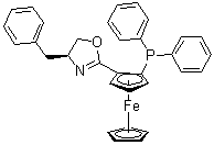 (2R)-1-[(4S)-4,5-Dihydro-4-(phenylmethyl)-2-oxazolyl]-2-(diphenylphosphino)ferrocene molecular structure (CAS 163169-14-0)
