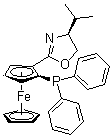 结构式 CAS# 163169-29-7, (2S)-1-[(4S)-4,5-二氢-4-异丙基-2-恶唑基]-2-(二苯基膦基)二茂铁
