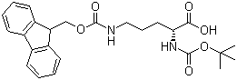 N-Boc-(N'-Fmoc)-D-ornithine molecular structure (CAS 163336-15-0)