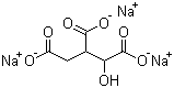 结构式 CAS# 1637-73-6, 异柠檬酸三钠盐; 1-羟基丙烷-1,2,3-三甲酸三钠盐