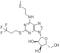 structure of CAS# 163706-58-9, N-[2-(Methylthio)ethyl]-2-[(3,3,3-trifluoropropyl)thio]adenosine