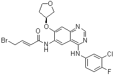 (2E)-4-Bromo-N-[4-[(3-chloro-4-fluorophenyl)amino]-7-[[(3S)-tetrahydro-3-furanyl]oxy]-6-quinazolinyl]-2-butenamide molecular structure (CAS 1637254-93-3)
