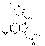 Indomethacin ethyl ester molecular structure (CAS 16401-99-3)