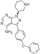 3-(4-Phenoxyphenyl)-1-(3S)-3-piperidinyl-1H-pyrazolo[3,4-d]pyrimidin-4-amine molecular structure (CAS 1642630-12-3)