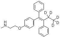 2-[4-[(1Z)-1,2-Diphenyl-1-buten-1-yl-3,3,4,4,4-d<sub>5</sub>]phenoxy]-N-methylethanamine molecular structure (CAS 164365-16-6)