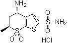 (4S,6S)-4-Amino-5,6-dihydro-6-methyl-4H-thieno[2,3-b]thiopyran-2-sulfonamide 7,7-dioxide monohydrochloride molecular structure (CAS 164455-27-0)