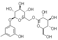 结构式 CAS# 164991-86-0, 苔黑酚龙胆二糖苷