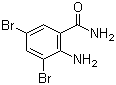 structure of CAS# 16524-04-2, 3,5-Dibromoanthranilamide;2-Amino-3,5-dibromobenzamide