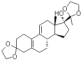 (17alpha)-17-Hydroxy-19-norpregna-5(10),9(11)-diene-3,20-dione cyclic 3,20-bis(1,2-ethanediyl acetal) molecular structure (CAS 1655514-79-6)