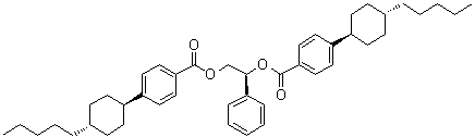 4-(trans-4-Pentylcyclohexyl)benzoic acid (1S)-1-phenyl-1,2-ethanediyl ester molecular structure (CAS 165660-09-3)