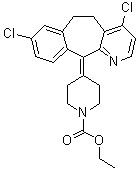 structure of CAS# 165739-83-3, Loratadine Impurity C;4-(4,8-Dichloro-5,6-dihydro-11H-benzo[5,6]cyclohepta[1,2-b]pyridin-11-ylidene)-1-piperidinecarboxylic acid ethyl ester