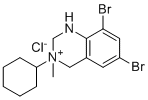 structure of CAS# 1660957-93-6, Bromhexine EP Impurity E Chloride;(3RS)-6,8-Dibromo-3-cyclohexyl-3-methyl-1,2,3,4-tetrahydroquinazolin-3-ium Chloride