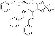 3,4,6-三-O-苄基-beta-D-吡喃甘露糖-1,2-(甲基原乙酸酯)分子结构 (CAS 16697-49-7)