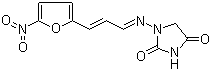 structure of CAS# 1672-88-4, Furazidine;1-((3-(5-Nitro-2-furyl)allylidene)amino)hydantoin; 1-[[(E)-3-(5-Nitrofuran-2-yl)prop-2-enylidene]amino]imidazolidine-2,4-dione
