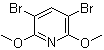 structure of CAS# 16727-44-9, 3,5-Dibromo-2,6-dimethoxypyridine