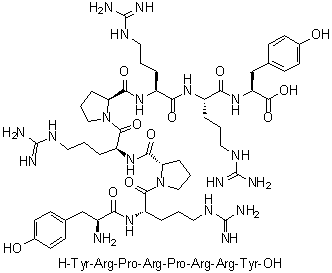 L-酪氨酰-L-精氨酰-L-脯氨酰-L-精氨酰-L-脯氨酰-L-精氨酰-L-精氨酰-L-酪氨酸分子结构 (CAS 167319-68-8)