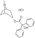 结构式 CAS# 1674-94-8, 二苯乙醇酸莨菪酯盐酸盐