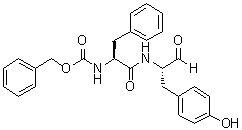 N-[(1S)-2-[[(1S)-1-Formyl-2-(4-hydroxyphenyl)ethyl]amino]-2-oxo-1-(phenylmethyl)ethyl]carbamic acid phenylmethyl ester molecular structure (CAS 167498-29-5)