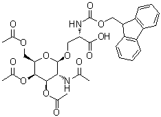 N-[(9H-Fluoren-9-ylmethoxy)carbonyl]-O-[3,4,6-tri-O-acetyl-2-(acetylamino)-2-deoxy-beta-D-galactopyranosyl]-L-serine molecular structure (CAS 1676104-71-4)